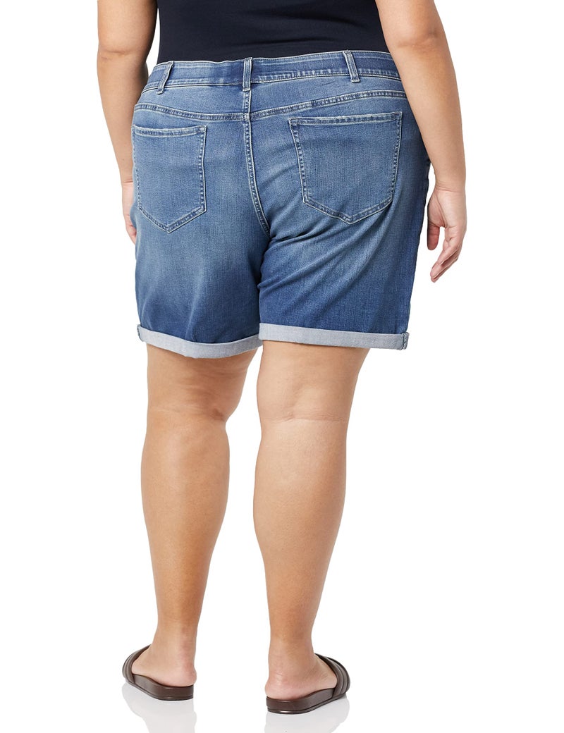 Riders by Lee Indigo womens Modern Collection 8" Double Rolled Cuff Denim Shorts, Riverton, 16 US - Image 2